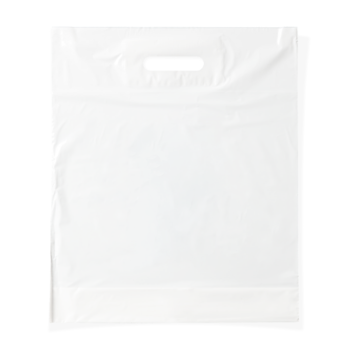 shoppers in plastica con manici risvoltati trasparente