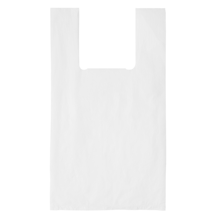 shoppers in plastica con manici a canottiera trasparente