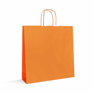 Shopper-in-carta-kraft-bicolore-arancione-arancione-scuro-tecknopack