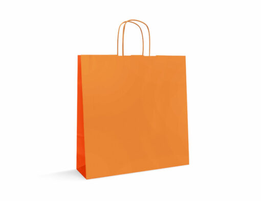 Shopper-in-carta-kraft-bicolore-arancione-arancione-scuro-tecknopack