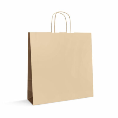 Shopper-in-carta-kraft-bicolore-beige-marrone-tecknopack