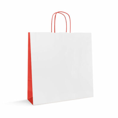 Shopper-in-carta-kraft-bicolore-bianco-rosso-tecknopack
