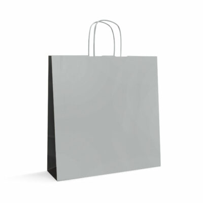 Shopper-in-carta-kraft-bicolore-grigio-nero-tecknopack