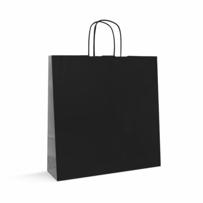 Shopper-in-carta-kraft-bicolore-nero-argento-tecknopack